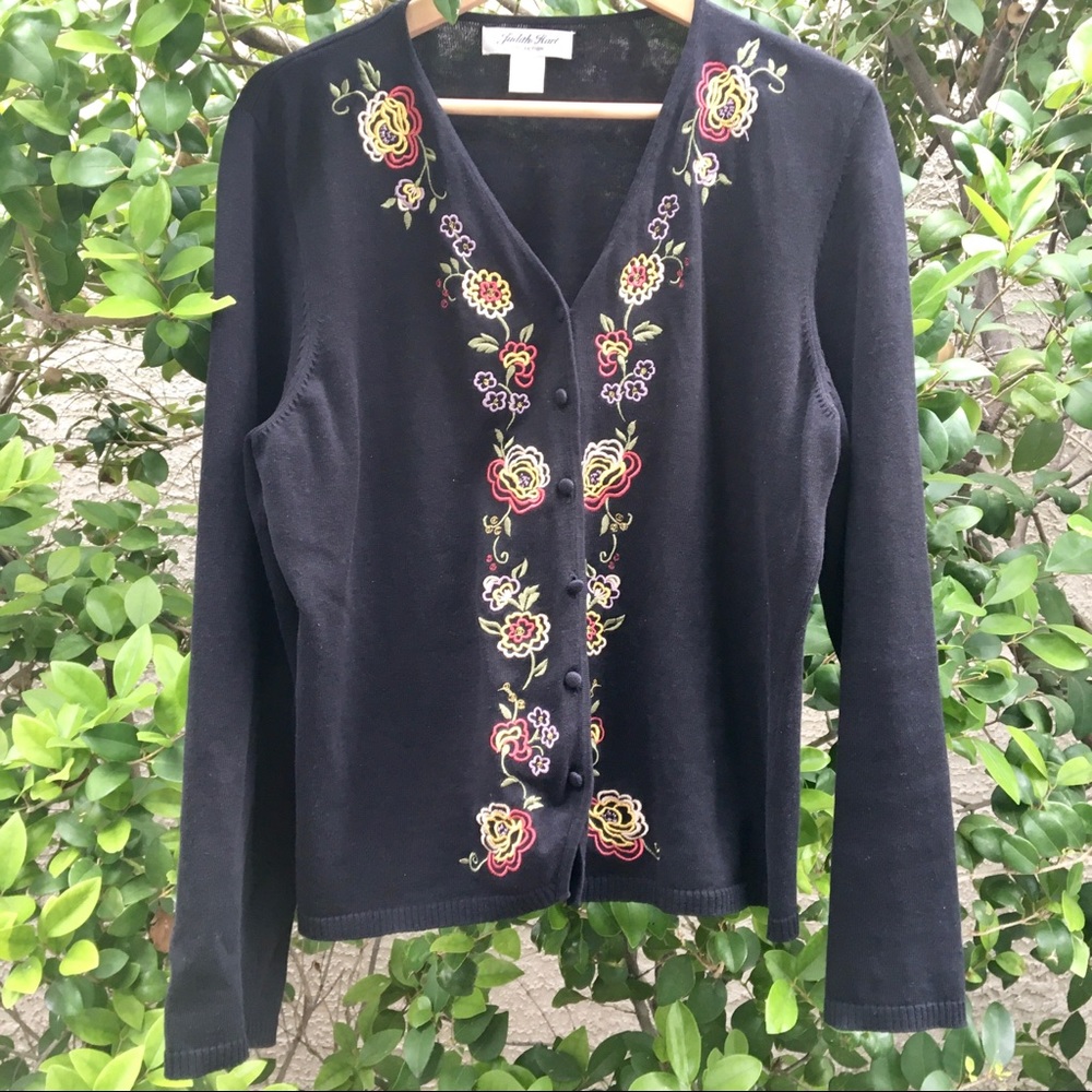 Judith Hart Collection sweater floral cardigan